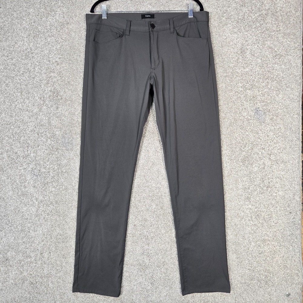 Theory Pants Men 36 Gray Raffi Neoteric Slim Stretch 5 Pocket Chino 36x31